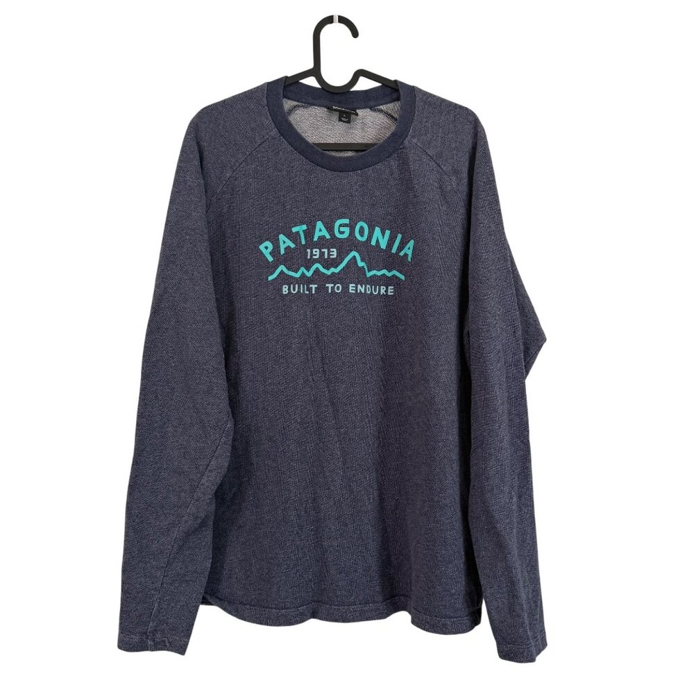 Patagonia Navy Blue Built To Endure Crewneck Sweatshirt Mens Size Large